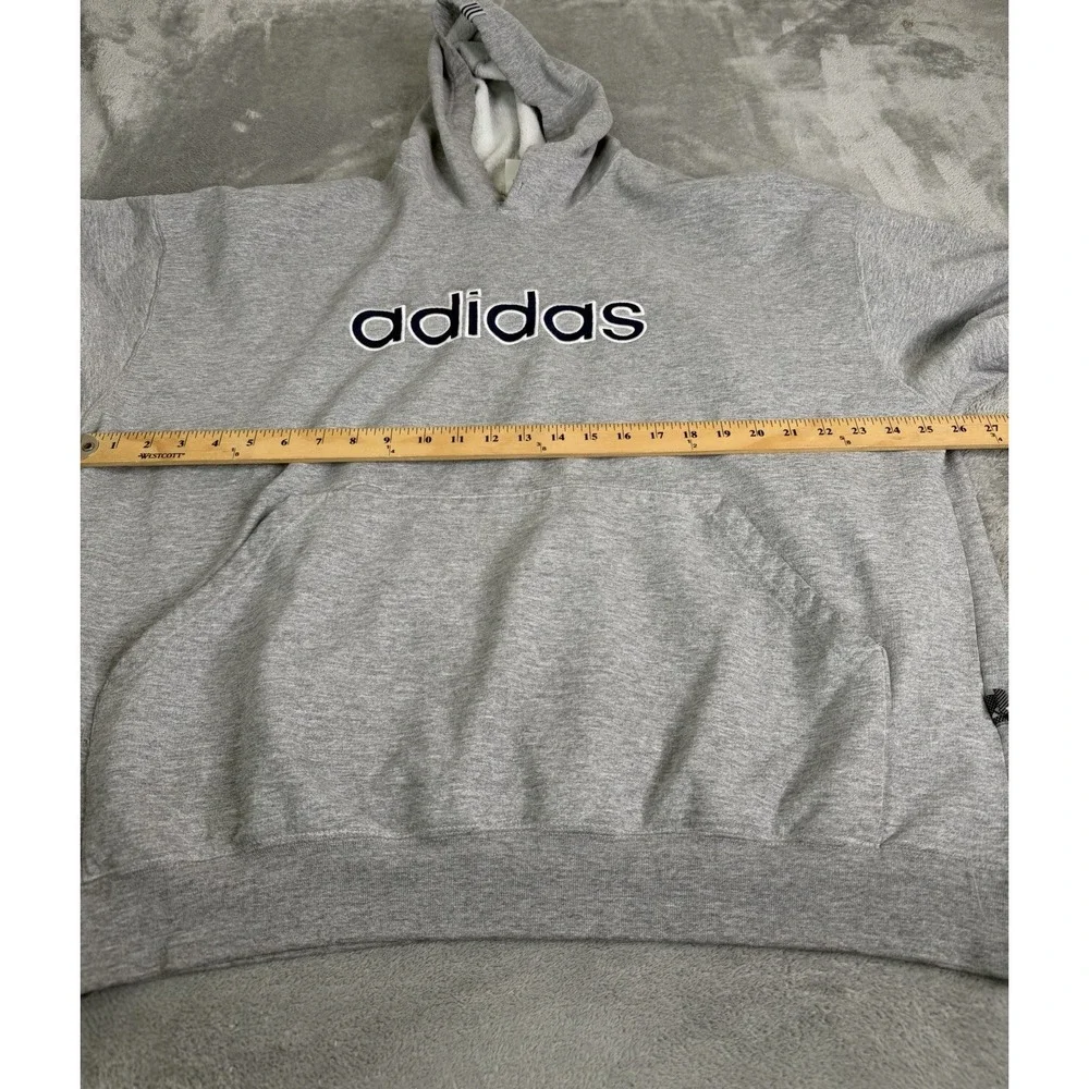 Vintage Y2K Adidas Pullover Hoodie Men's Size XL Gray